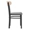 Emma and Oliver Yara Industrial Dining Chair with Rolled Steel Frame and Solid Wood Seat - 500 lbs. Static Weight Capacity